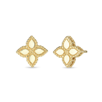 LBT-AR777EA0640 10MM四叶草素金扭绳纹飞标耳钉