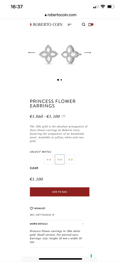 LBT-AR777EA0640 10MM四叶草素金扭绳纹飞标耳钉