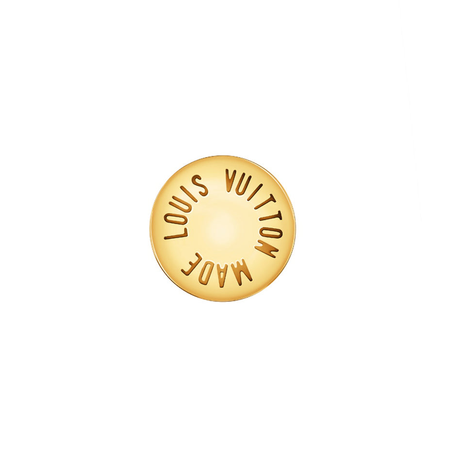 LV-Q06186 8.7mm round cake letter plain gold stud earrings