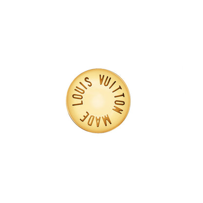 LV-Q06186 8.7mm round cake letter plain gold stud earrings