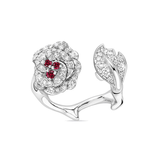DA-JBAG94049 Three Ruby Rose Open Electric Black Ring