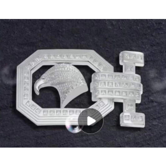 SDF-734764 Eagle head small octagonal frame diamond belt buckle