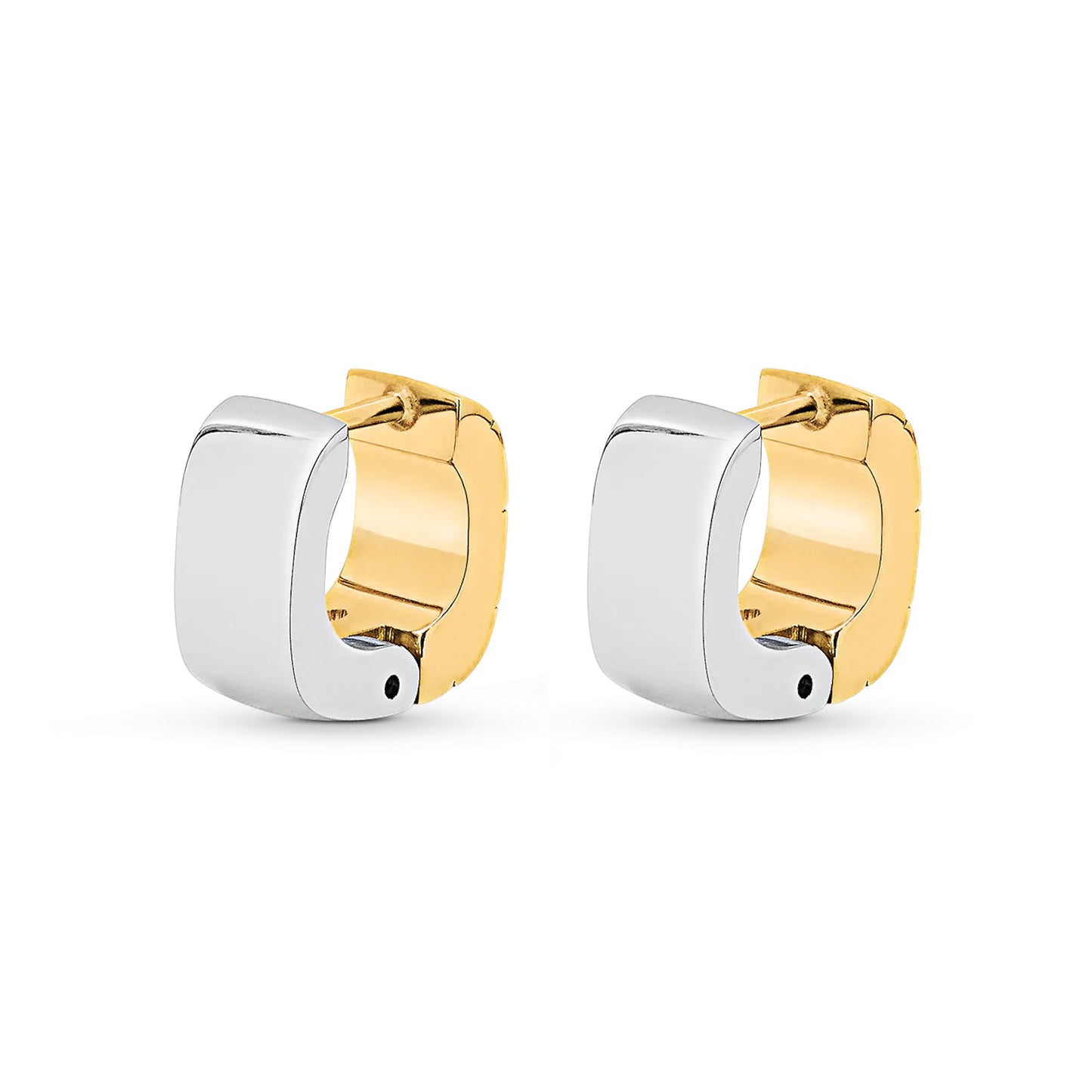 LV-M00397 wide straight pattern faceted earring clip earrings