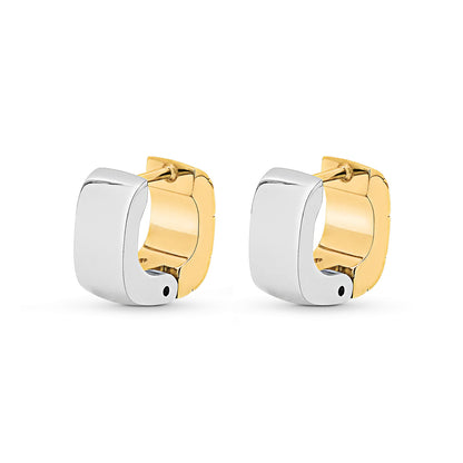 LV-M00397 wide straight pattern faceted earring clip earrings