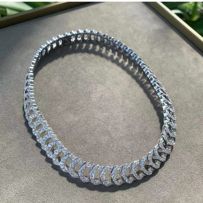KDY-773665 Full Diamond C Heart Shape Necklace