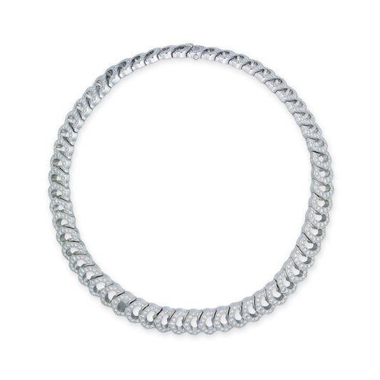 KDY-773665 Full Diamond C Heart Shape Necklace
