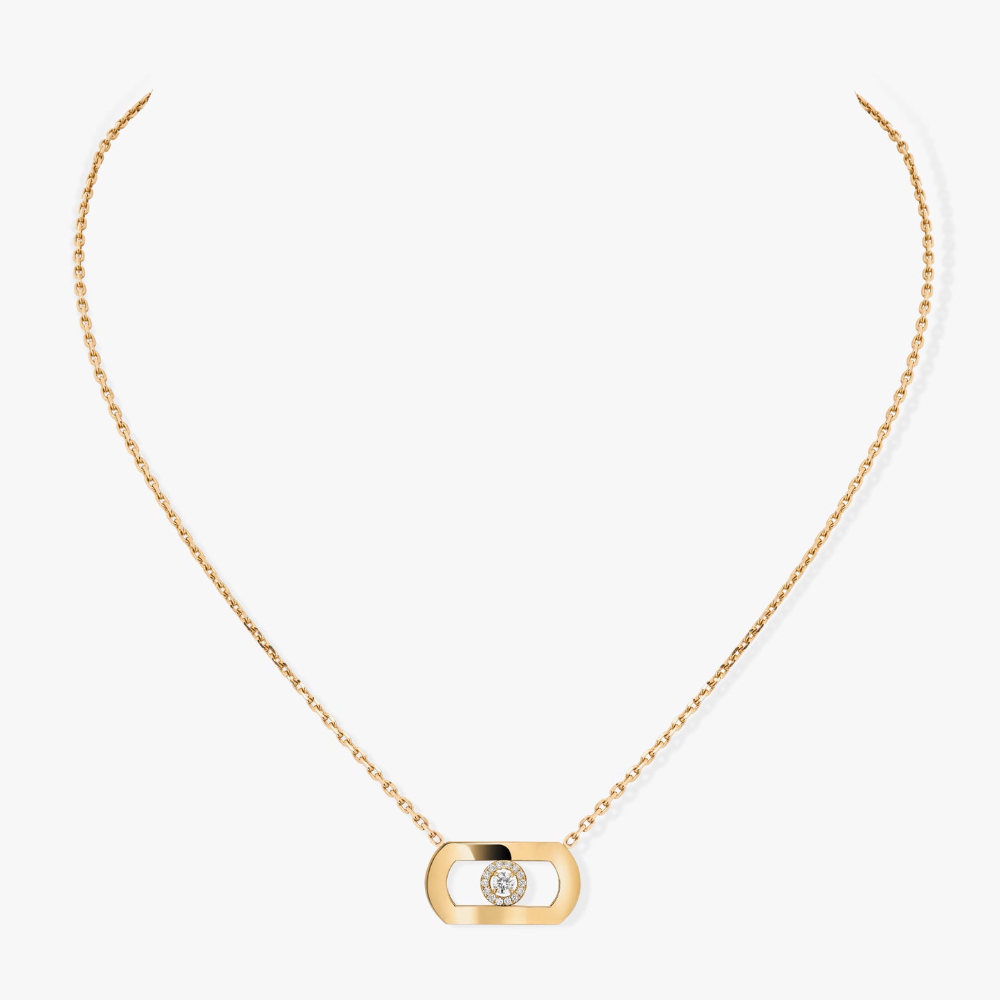 MSK-12944 movable four-claw stone bolt chain pendant necklace