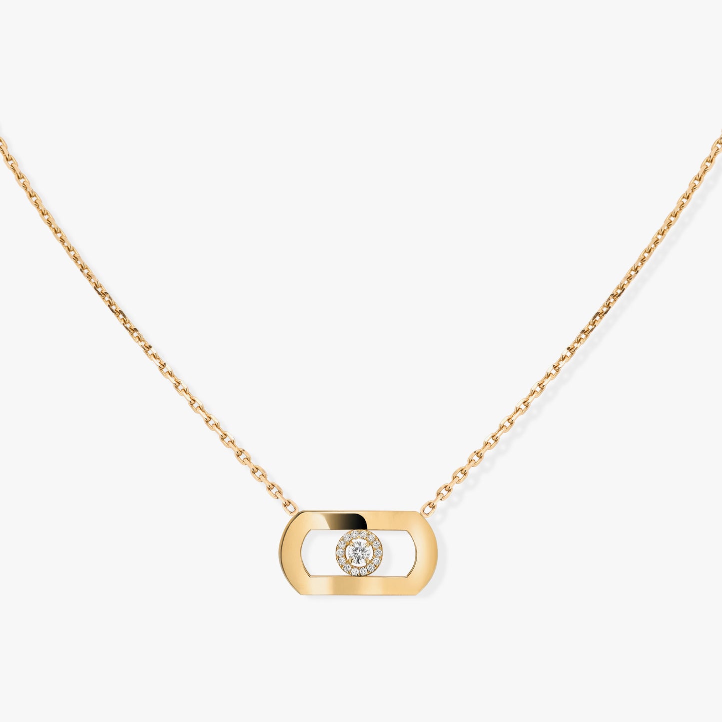 MSK-12944 movable four-claw stone bolt chain pendant necklace