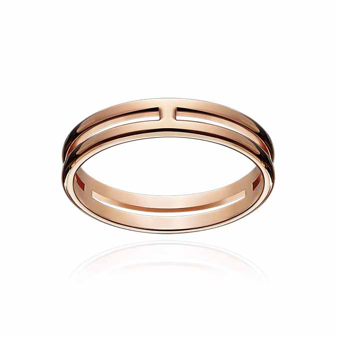 AiHshi-H107581B 3.8mm light gold H bar ring 12#