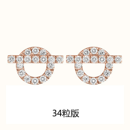爱H仕-H246332B客版满钻Q字耳钉