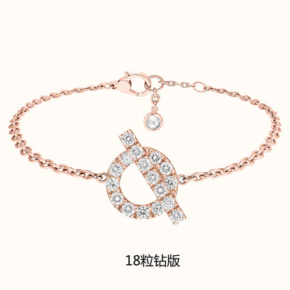 爱H仕-H208976B 18钻满钻Q字手链