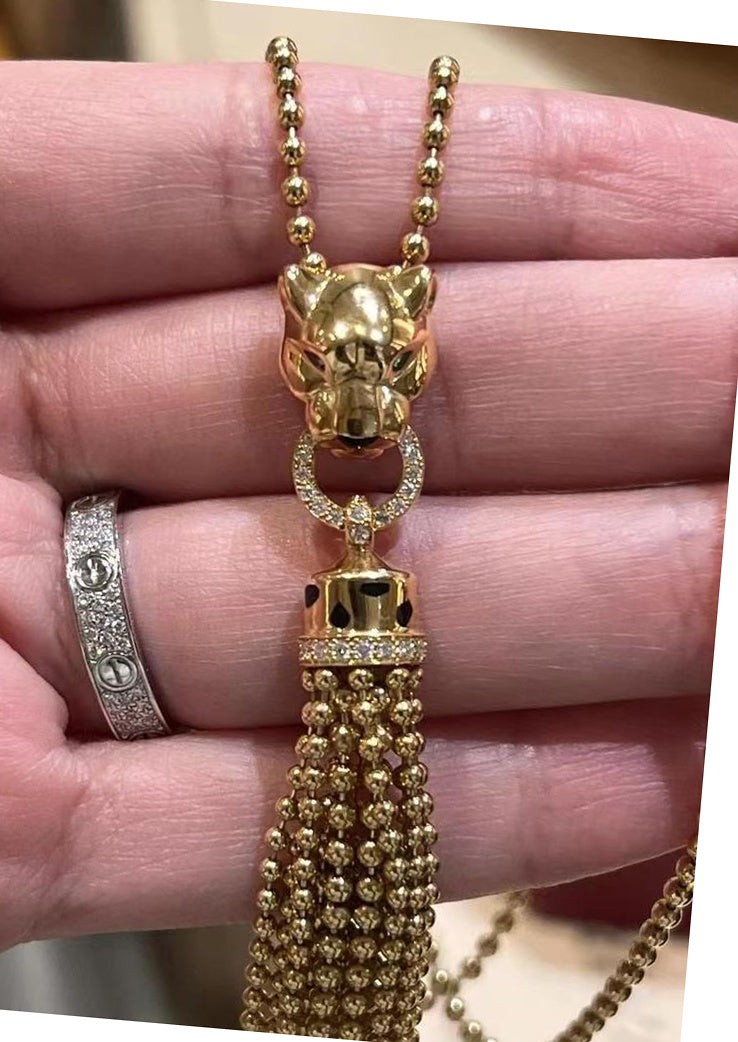 KDY-N7424121 leopard head bite ring pendant