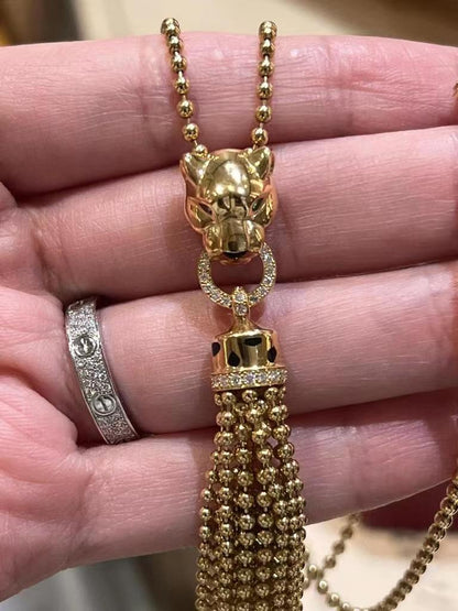 KDY-N7424121 leopard head bite ring pendant