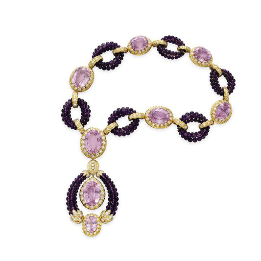 VCA23537 egg-shaped gemstone necklace 16 inches
