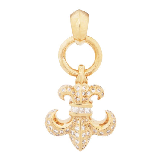 KLX-CH63929 full diamond and princess-shaped thatched iris retro pendant