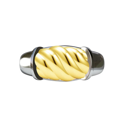 KLX-JZ92783932 light gold twisted rope pattern color separation ring 16#