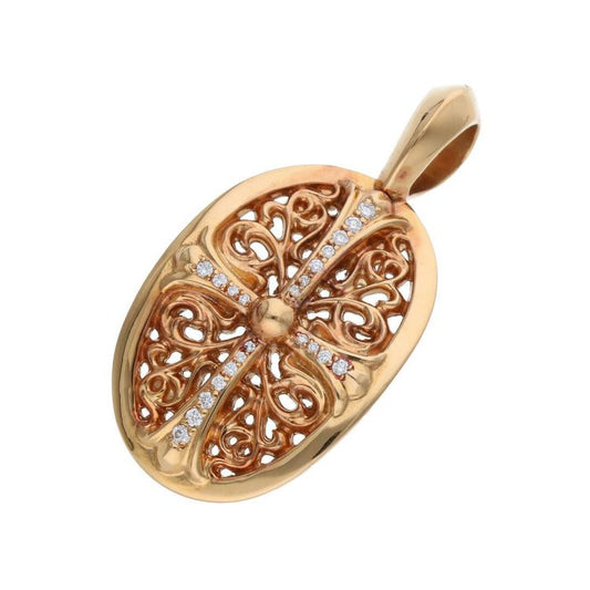 KLX-CH15162 egg-shaped cross thatch men's pendant