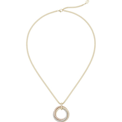 KDY-N7424444 26.9mm two rows of diamonds, three rings and three colors pendant
