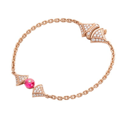 BGL-360701 pink gemstone tourmaline fan-shaped bracelet