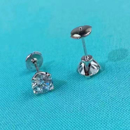 TIF-244605 Square Four-Prong Herringbone Claw Earrings 0.4ct