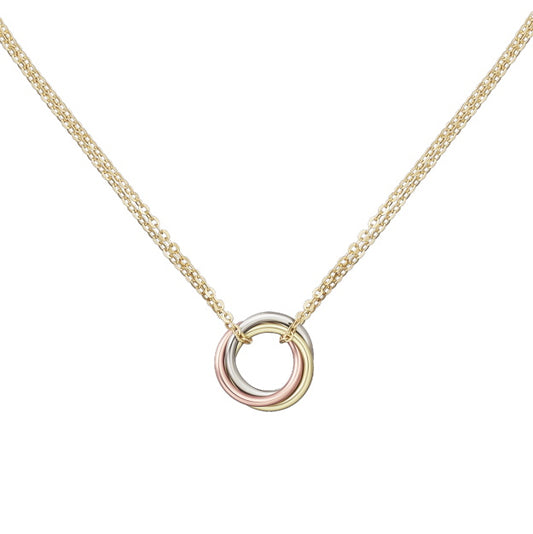 KDY-B7224816 light gold three-ring three-color pendant