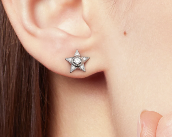 XNE-J12440 star earrings can be worn in different ways
