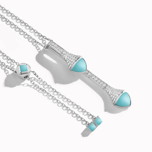 ML-CLEO-N69 snake-shaped cone tether pendant necklace