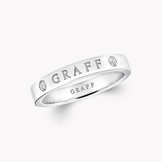GLF-RGR933 3.2mm flat straight two diamond ring
