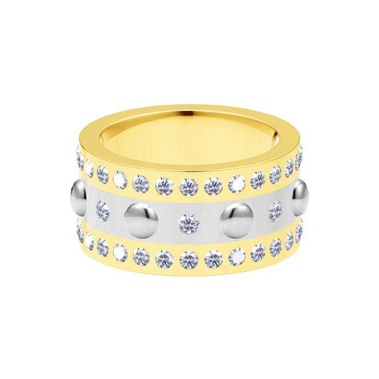 LV-Q30981 10.4mm small round bead 3-layer full diamond ring