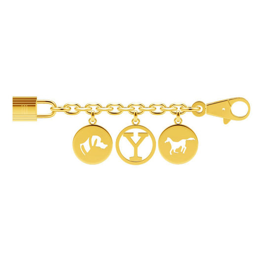 AHS-H29341 Light Gold Disc Letter Y Animal Lock Bracelet
