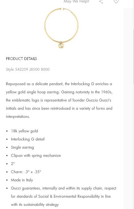 GC-542259 Letter Double G Earrings