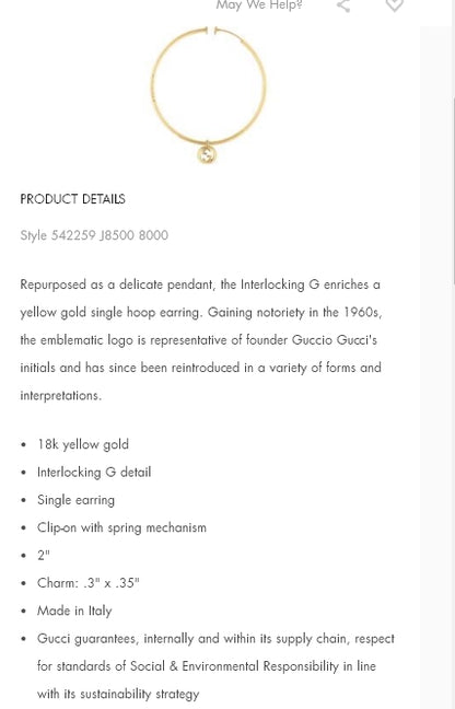 GC-542259 Letter Double G Earrings