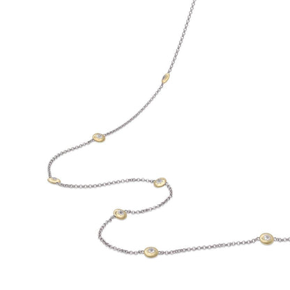 BQLT-JAUNEC013685 round body light gold surface flower necklace