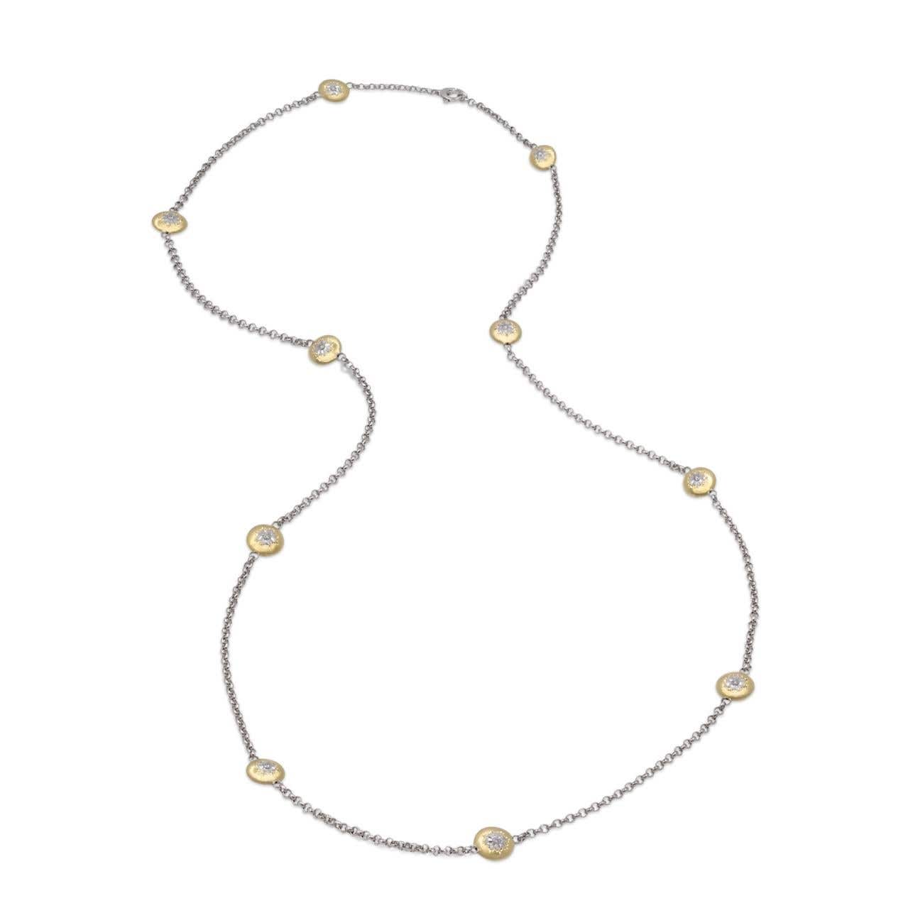 BQLT-JAUNEC013685 round body light gold surface flower necklace