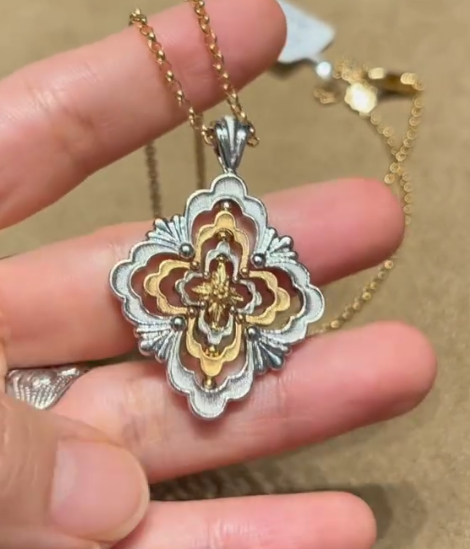 BQLT-JAUPEN022325 Three-layer European style pendant four-leaf clover color-coded pendant
