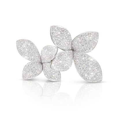 PB-15269B Large diamond-filled eight-leaf double-flower leaf ring