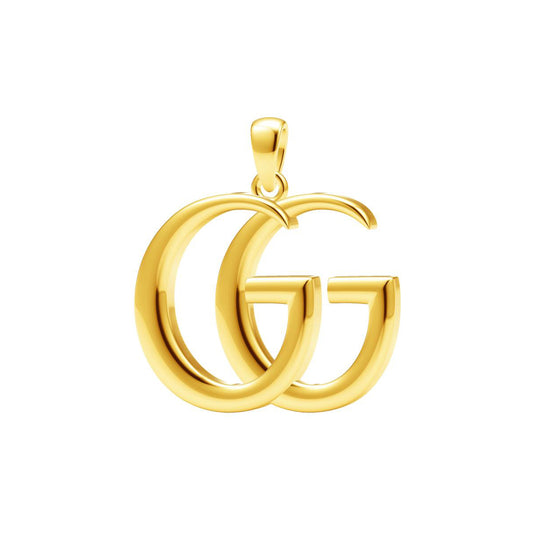 GC-621667光金双G瓜子扣吊坠