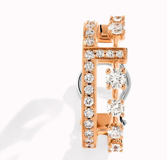 ML-CLEO-E6 prong-set round diamond clip-on color earrings