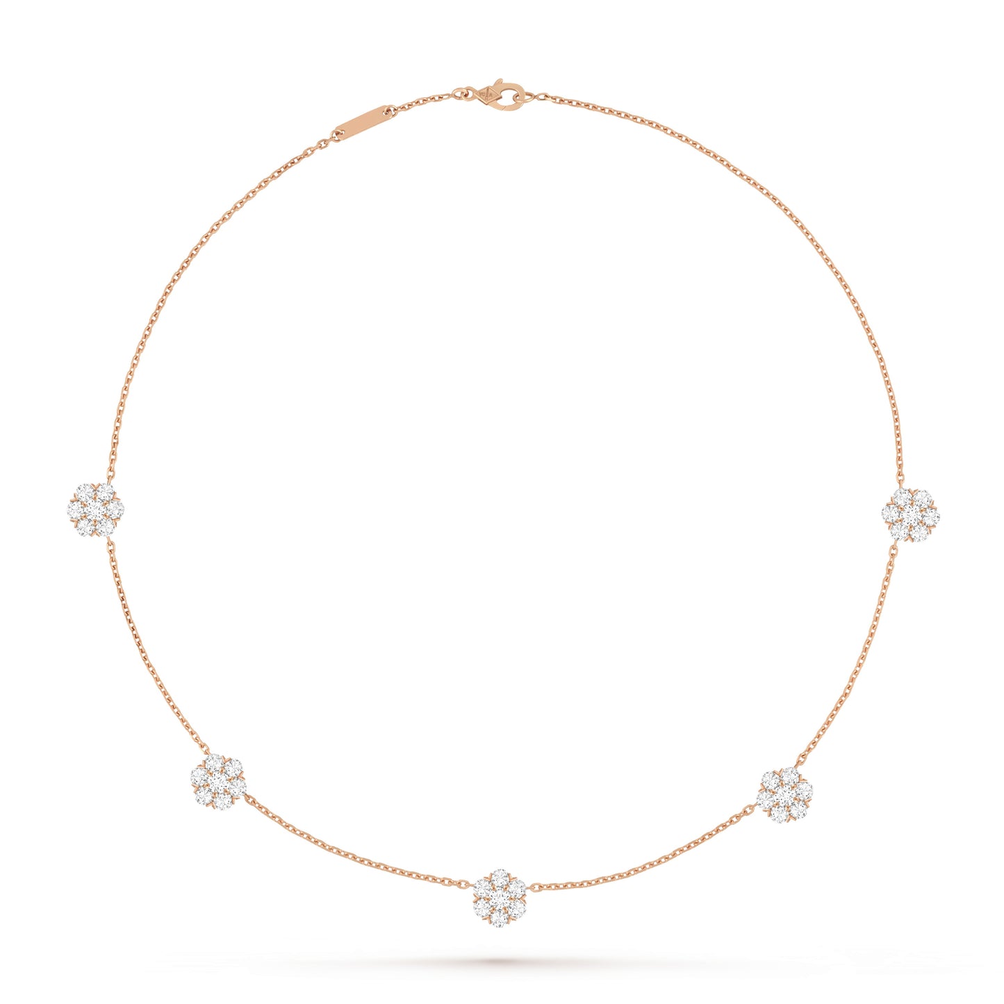 VCARPEBE00 height 8.6mm small size six girth and one five flower necklace