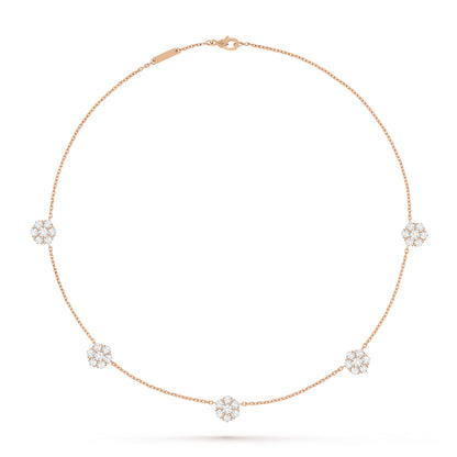 VCARPEBE00 height 8.6mm small size six girth and one five flower necklace
