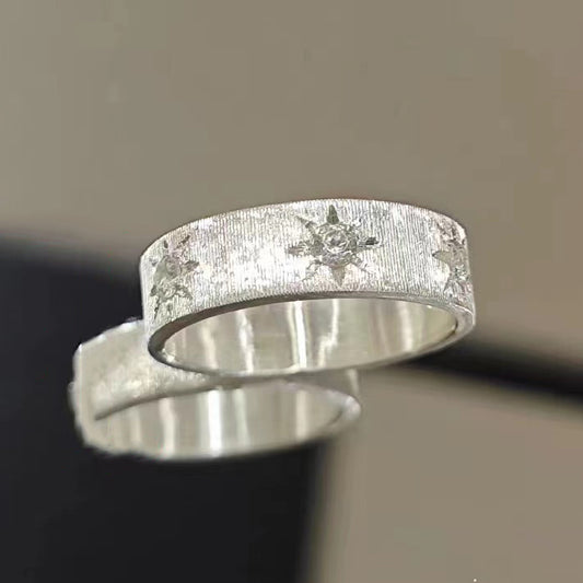 BQLT-RIN996415 4.5mm wide eight-pointed star and stripe ring