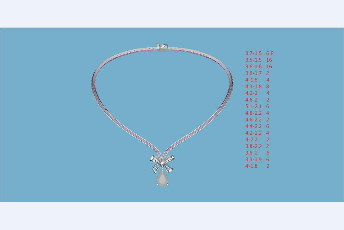 GLF-RGN584蝴蝶结梯方项链