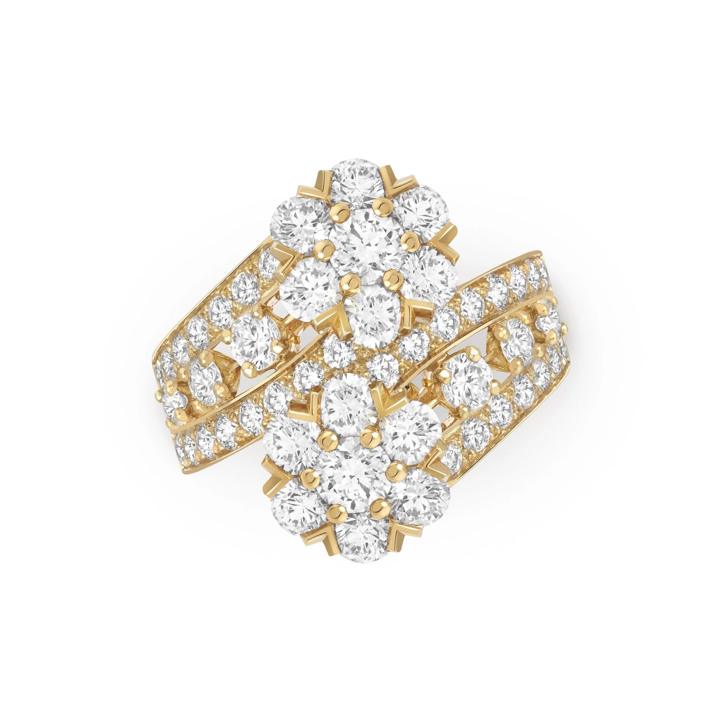 VCARO3RP00 six-circle one-flower double-headed diamond twisted arm ring