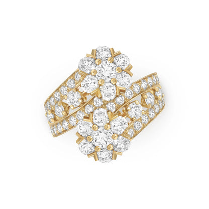 VCARO3RP00 six-circle one-flower double-headed diamond twisted arm ring