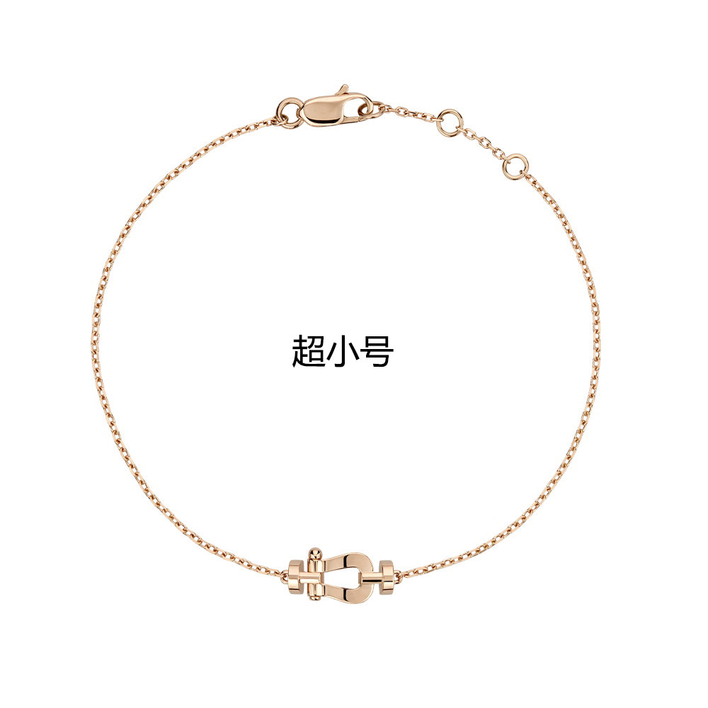 FLD-6B1141 Extra small light gold horseshoe rope bracelet guest version