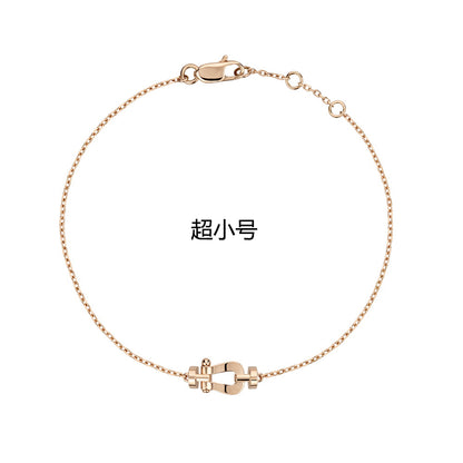 FLD-6B1141 Extra small light gold horseshoe rope bracelet guest version