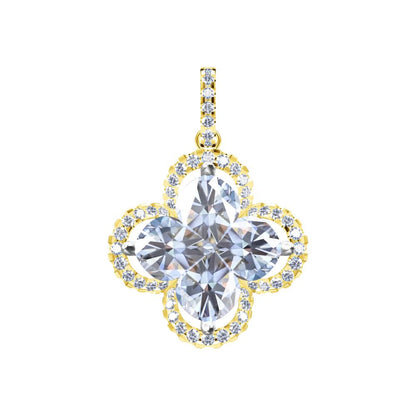 LV-DSCN1631 four-leaf clover special-shaped diamond plum blossom surrounding stone pendant