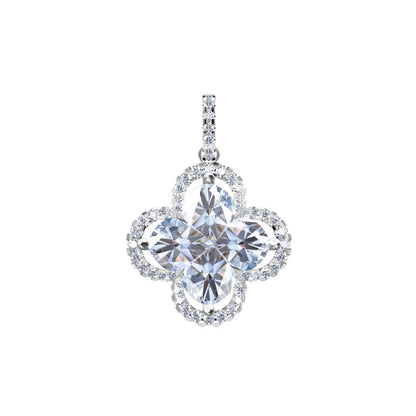 LV-DSCN1631 four-leaf clover special-shaped diamond plum blossom surrounding stone pendant
