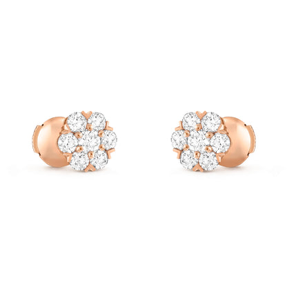VCARPEBF00 8.5mm wide V-shaped snowflake six claws and six circumferences one earring