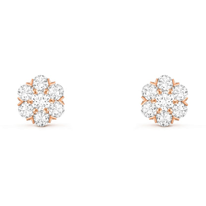 VCARPEBF00 8.5mm wide V-shaped snowflake six claws and six circumferences one earring